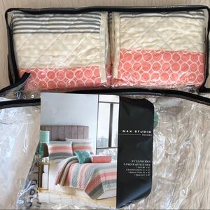 Max Studio Set of Two Orange Grey Pillow Shams